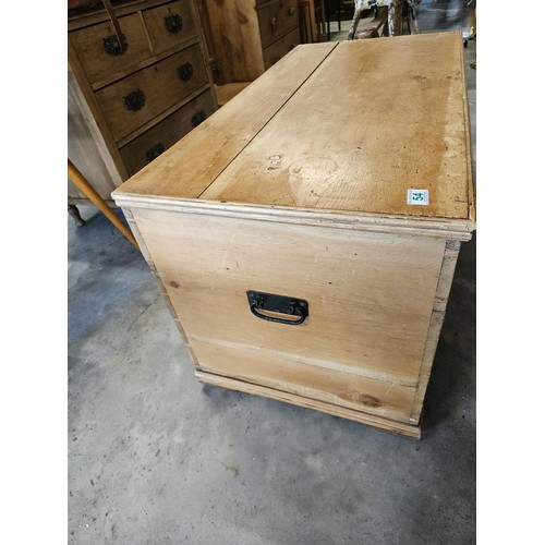 54 - Large antique pine blanket box / trunk