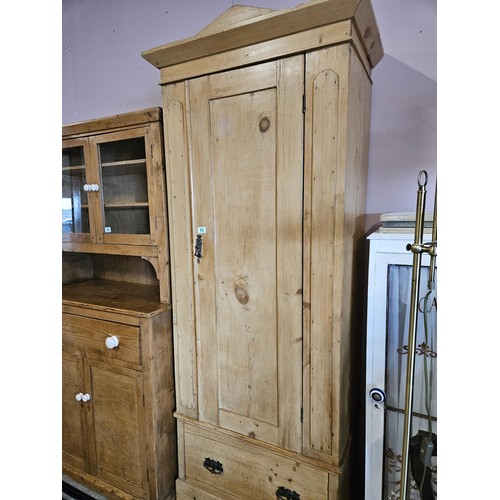 60 - Small antique pine wardrobe