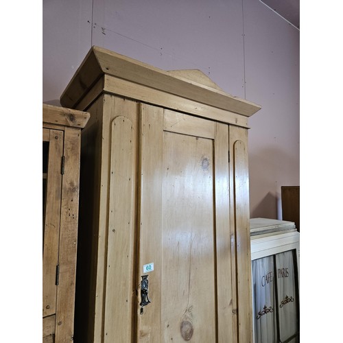 60 - Small antique pine wardrobe