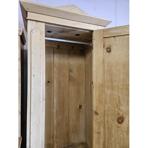 60 - Small antique pine wardrobe