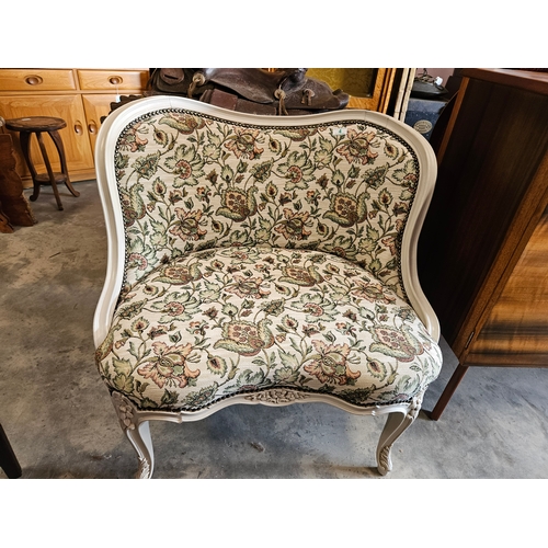 4 - Cream with floral upholstery chair