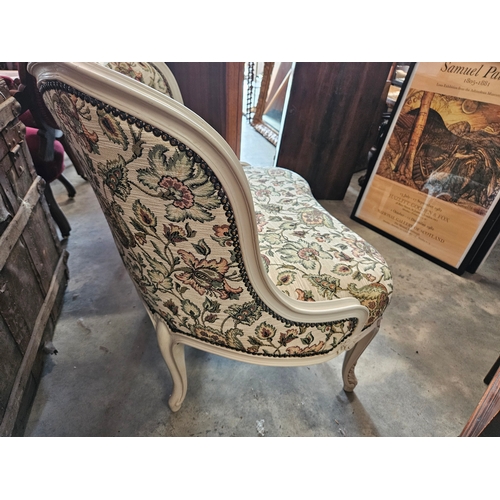 4 - Cream with floral upholstery chair