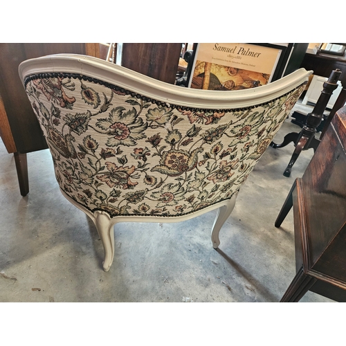 4 - Cream with floral upholstery chair