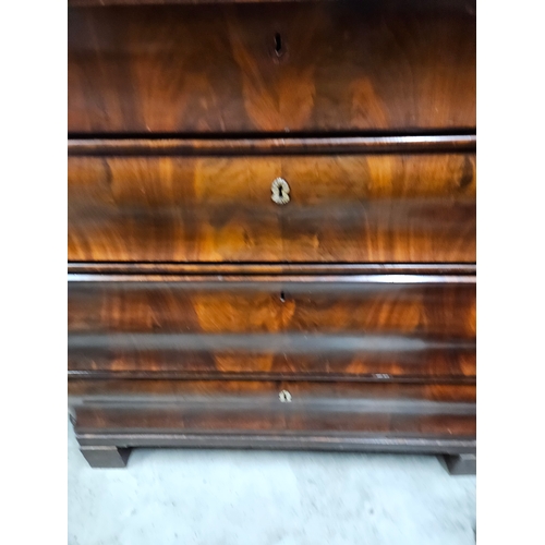 32 - Antique mahogany veneer Biedermeier chest of drawers