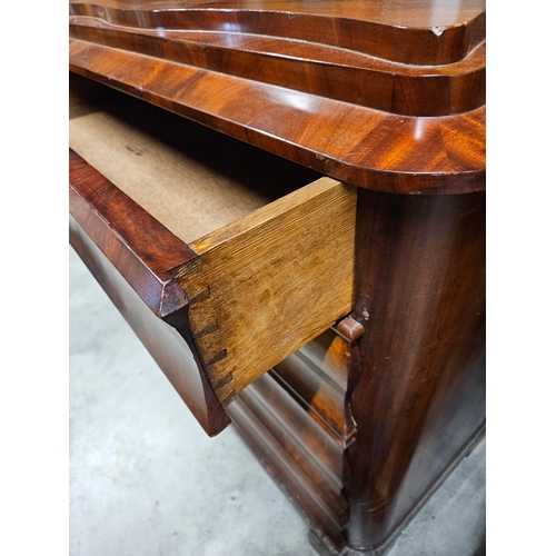 32 - Antique mahogany veneer Biedermeier chest of drawers