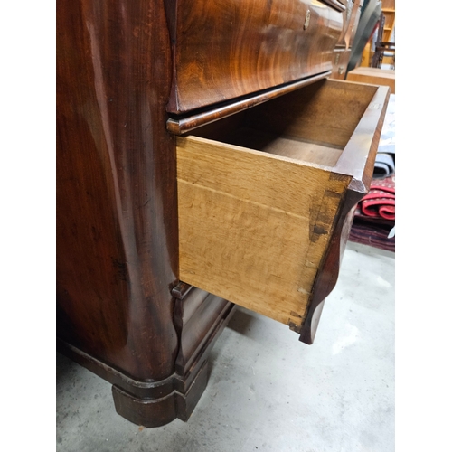 32 - Antique mahogany veneer Biedermeier chest of drawers