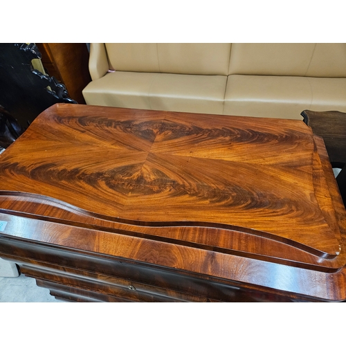 32 - Antique mahogany veneer Biedermeier chest of drawers