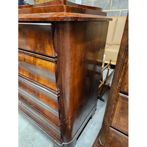 32 - Antique mahogany veneer Biedermeier chest of drawers