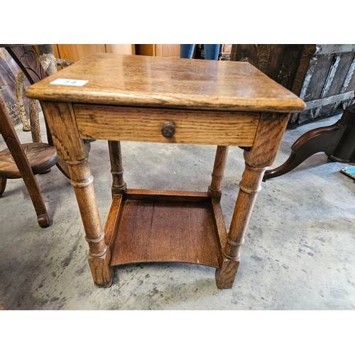 54 - Small oak side table with drawer