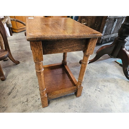 54 - Small oak side table with drawer