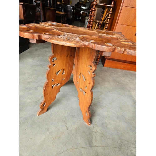 56 - Small folding carved table