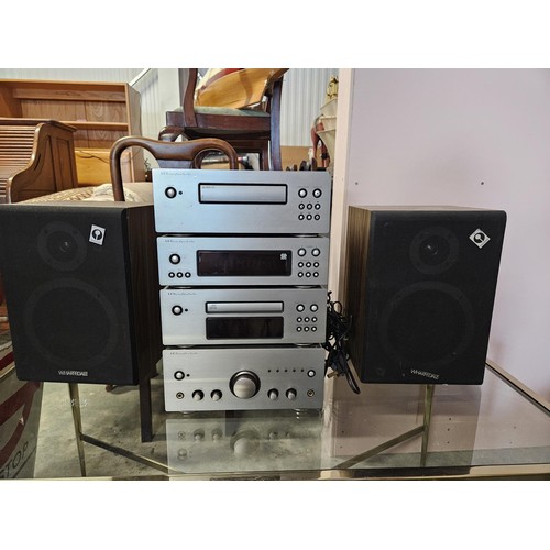 73 - Wharfedale music system/ tower - tape player, tuner, cd player, amplifier + two speakers.

Working