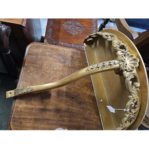 93 - Gold gilt half moon wall hanging table