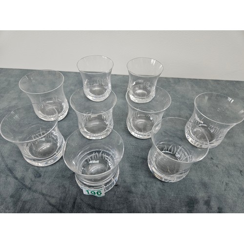 196 - Set of 10 heavy crystal glasses / tumblers

10.5cm high x 9cm across