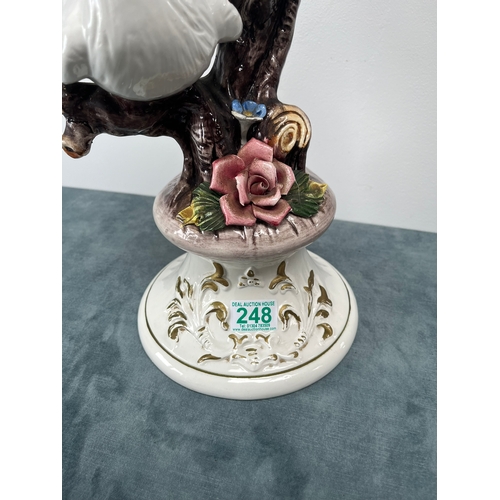 248 - Large Capodimonte ornament of two birds on branch 

45cm high x 29cm wide