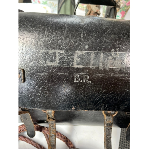 274 - Vintage leather British Rail train drivers bag