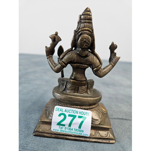 277 - Bronze figure of goddess Dhana Lakshmi 
Hindu goddess of wealth, fortune and prosperity.

12cm high ... 