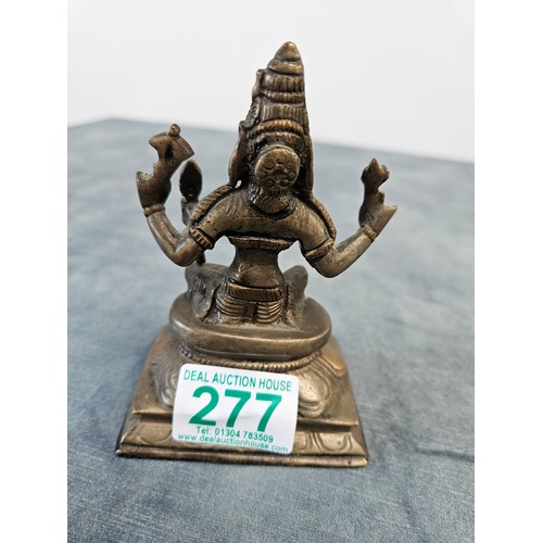 277 - Bronze figure of goddess Dhana Lakshmi 
Hindu goddess of wealth, fortune and prosperity.

12cm high ... 