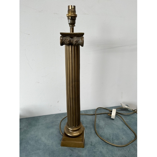 314 - Brass Corinthian column lamp