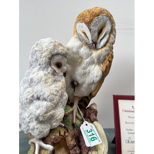 316 - Large Connoisseur of Malvern 

Barn Owl with Fledging 

Limited edition