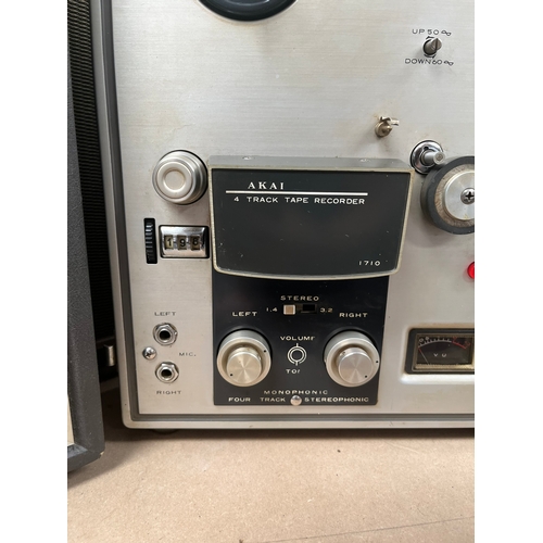 345 - Akai 1710 4 Track Tape Recorder - reel to reel 
With speakers 
Appears to be working