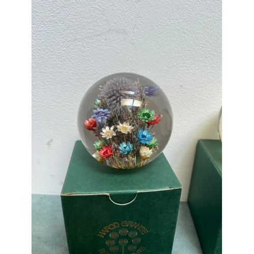 352 - 5 x Hafod Grange resin paperweights