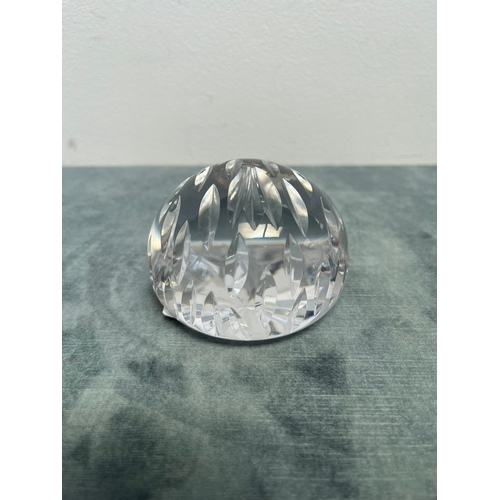 377 - 1 x Crystal owl paperweight