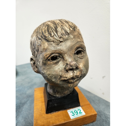 392 - Plaster Maquette of a young boy.
7in tall (without base)
In the style of Jacob Epstein