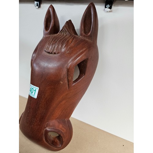 401 - Large wooden carved horse mask

38cm high x 17.5cm wide