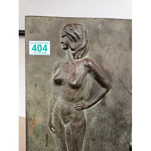 404 - Large heavy bronze plaque of a nude lady - signed 

38.5cm high x 20.5cm wide