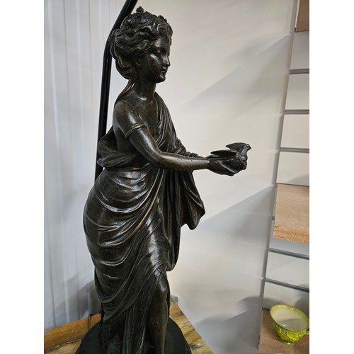 407 - Bronze figural lamp of a lady 

80cm high x 20cm across