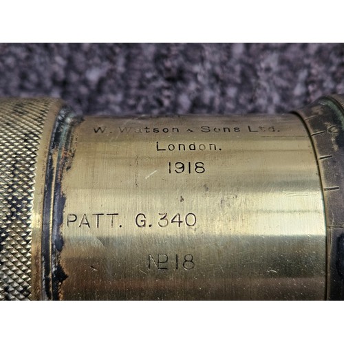 414 - Military Gun Sight WW1
Stamped makers mark W. Watsons and Sons Limited London 1918.