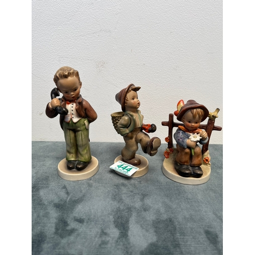 444 - 3 x German Goebel Hummel figures of young boys