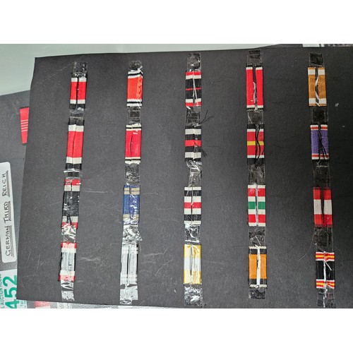 452 - German Third Reich ribbons 
x2 sheets