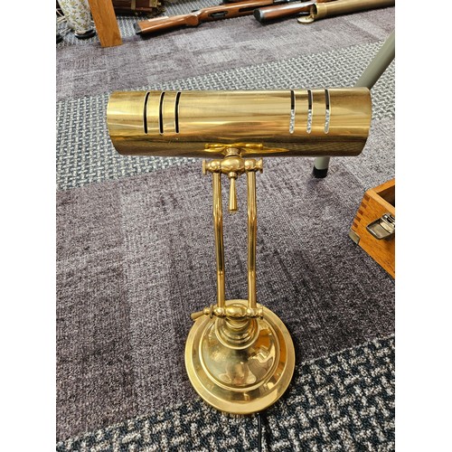 478 - Brass modern bankers style light
(dent to shade)