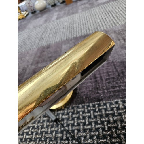 478 - Brass modern bankers style light
(dent to shade)