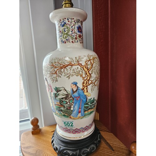 502 - Large oriental table lamp.