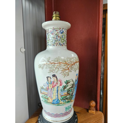 502 - Large oriental table lamp.