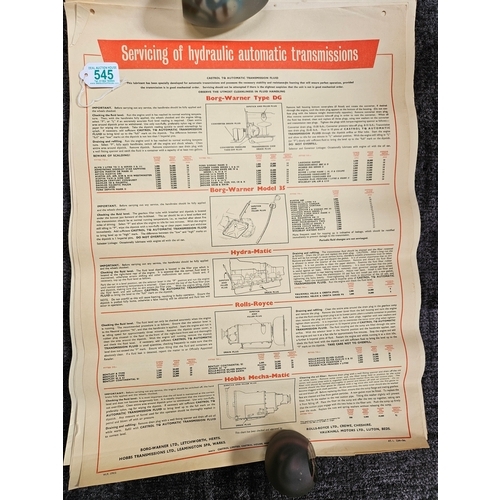 545 - 8 x Automobilia car lubrication charts 
Including - Morris Mini Minor, Austin 1100, Austin A40, Aust... 