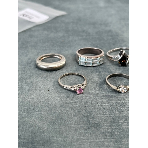 581L - 8 x various silver ladies rings