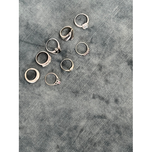 581L - 8 x various silver ladies rings