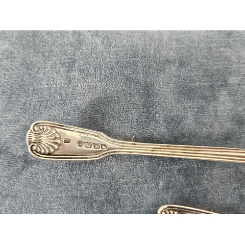 588 - 3 x Solid silver hallmarked mustard spoons. 82g