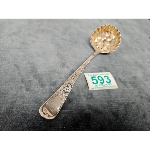 593 - Solid silver Hester Bateman berry spoon