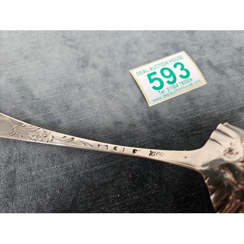 593 - Solid silver Hester Bateman berry spoon