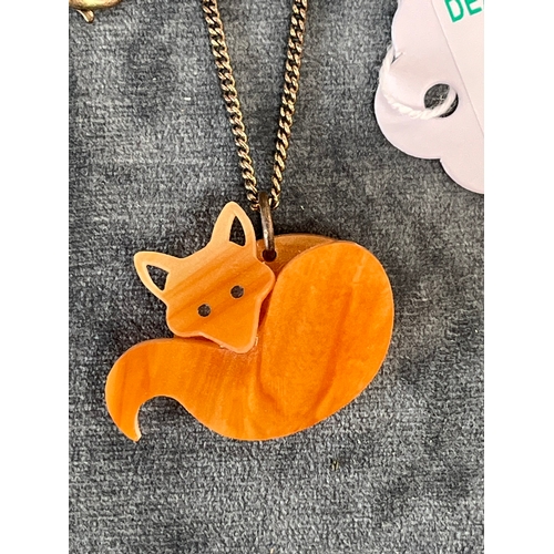 596 - Tatty Devine acrylic fox necklace