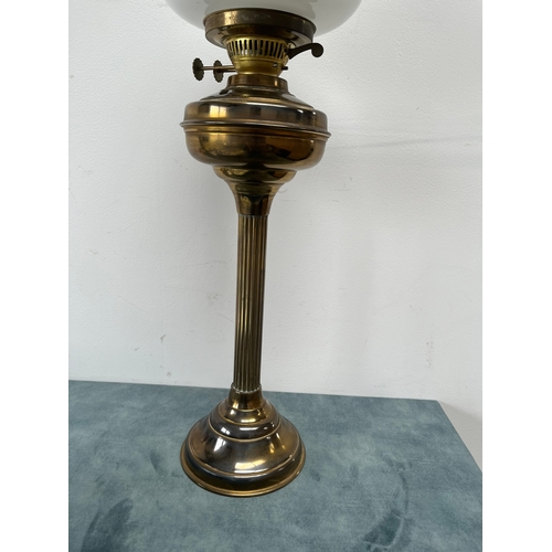 181 - Large oil lamp with glass shade