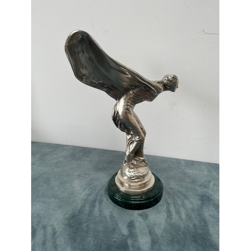 188 - Large Spirit of Ecstasy sculpture on marble base

29cm high