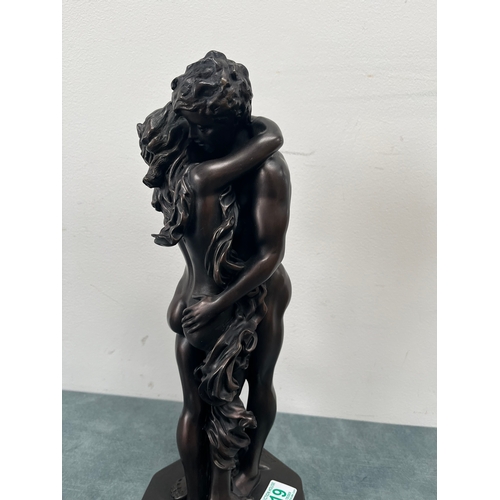 219 - Resin figure of lovers - signed Crosa 2002