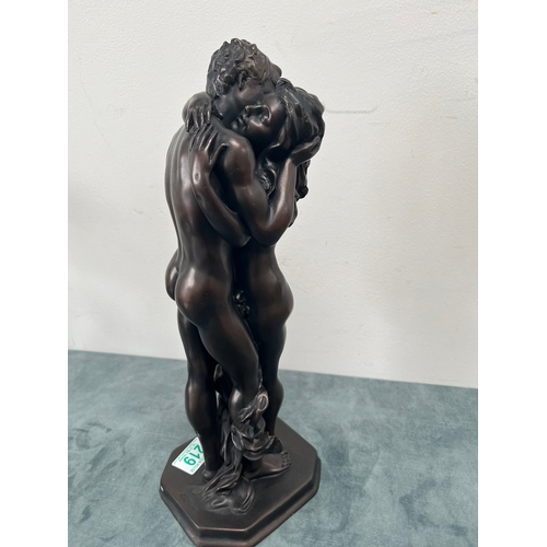 219 - Resin figure of lovers - signed Crosa 2002