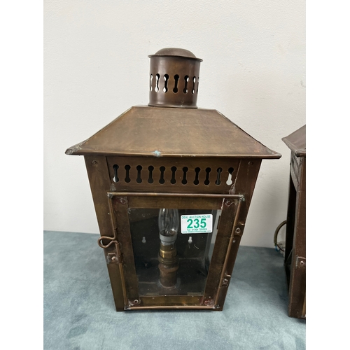 235 - 2 x Brass lanterns